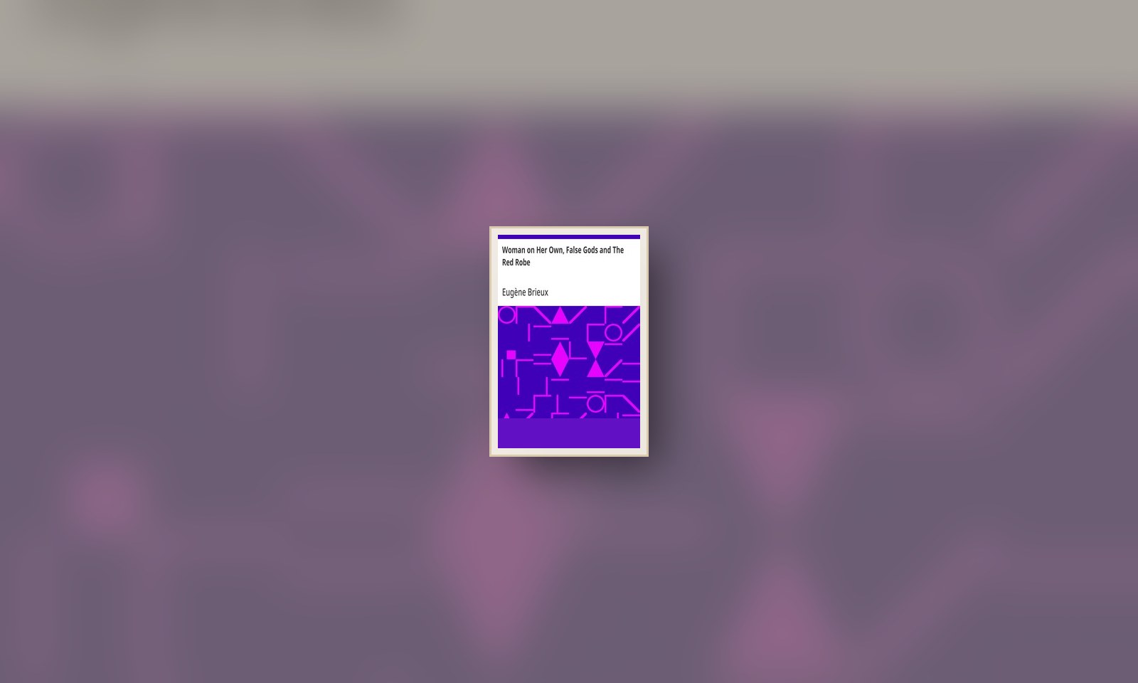 ひとりぼっちの女、偽りの神と赤いローブ：ブリューの三つの戯曲に関連する古典図版